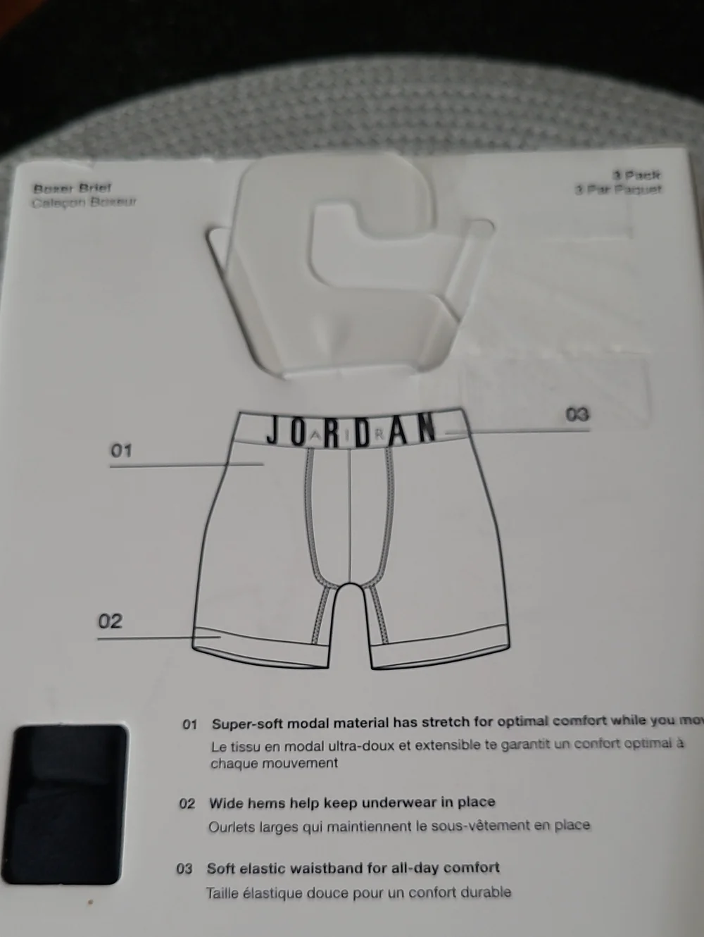 Jordan Flight Modal Men's Boxer Briefs - Black & Gray (3 Pack)